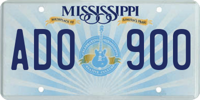 MS license plate ADO900