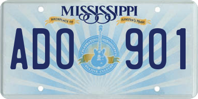 MS license plate ADO901
