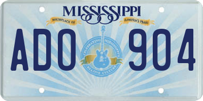MS license plate ADO904
