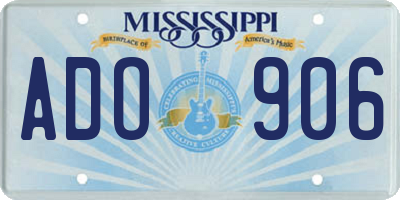 MS license plate ADO906