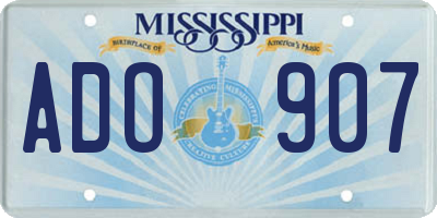 MS license plate ADO907