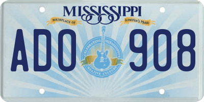 MS license plate ADO908