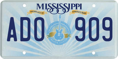 MS license plate ADO909