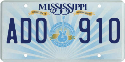 MS license plate ADO910