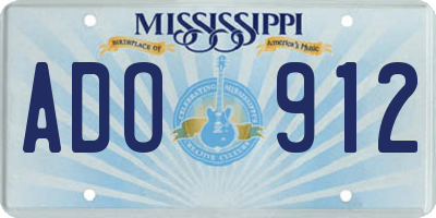 MS license plate ADO912