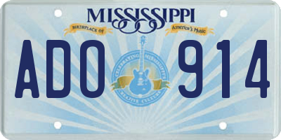 MS license plate ADO914