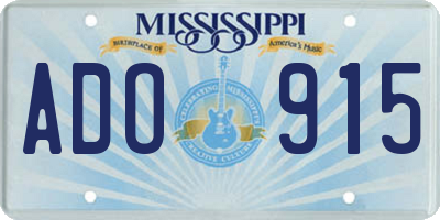 MS license plate ADO915