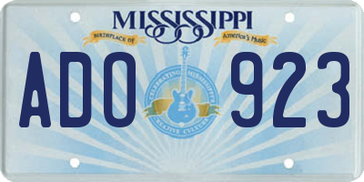 MS license plate ADO923