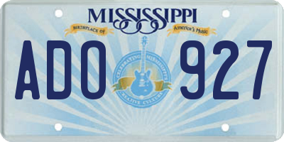 MS license plate ADO927