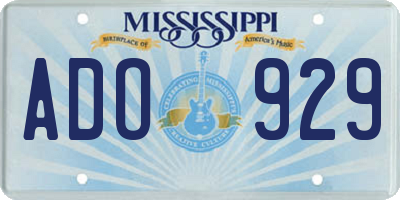 MS license plate ADO929