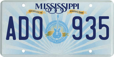 MS license plate ADO935
