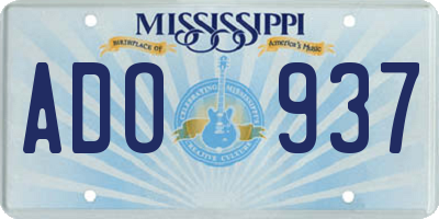 MS license plate ADO937
