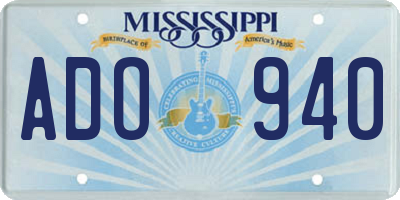 MS license plate ADO940