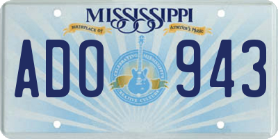 MS license plate ADO943