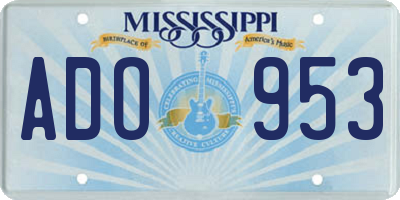 MS license plate ADO953