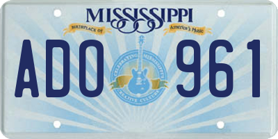 MS license plate ADO961