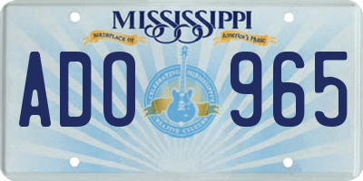 MS license plate ADO965
