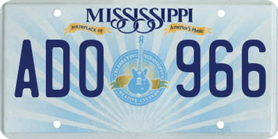 MS license plate ADO966