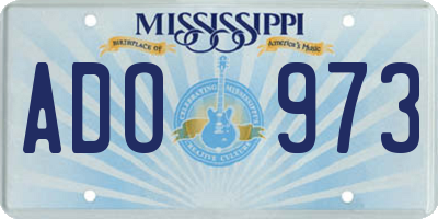 MS license plate ADO973