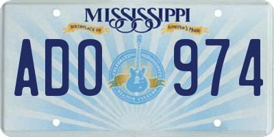 MS license plate ADO974