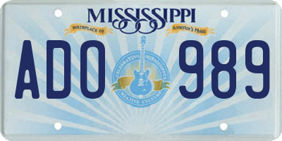 MS license plate ADO989
