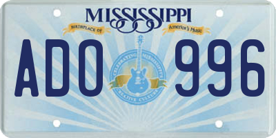 MS license plate ADO996