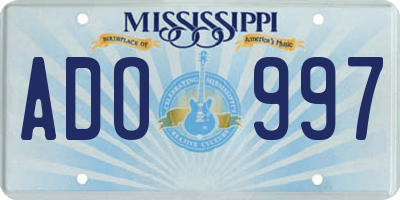 MS license plate ADO997