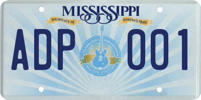 MS license plate ADP001