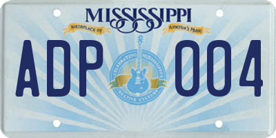 MS license plate ADP004