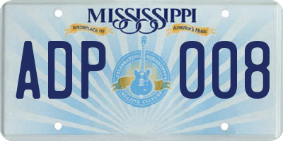 MS license plate ADP008