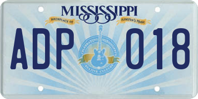 MS license plate ADP018