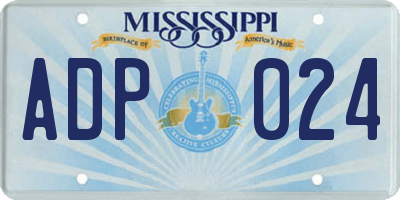 MS license plate ADP024