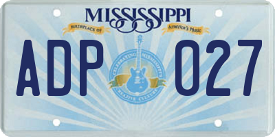 MS license plate ADP027