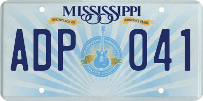 MS license plate ADP041