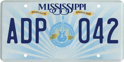 MS license plate ADP042