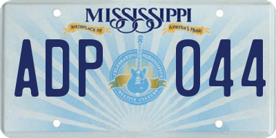MS license plate ADP044