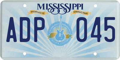 MS license plate ADP045