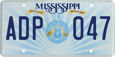 MS license plate ADP047
