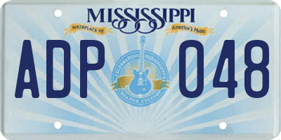 MS license plate ADP048