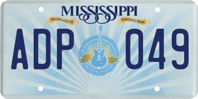 MS license plate ADP049