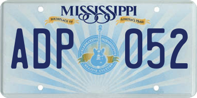 MS license plate ADP052