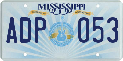 MS license plate ADP053