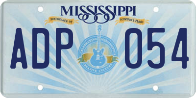 MS license plate ADP054