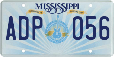 MS license plate ADP056