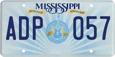 MS license plate ADP057