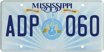 MS license plate ADP060