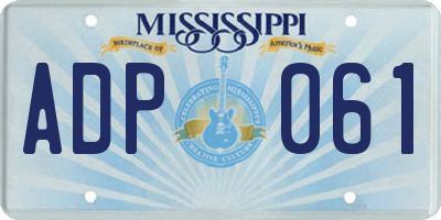 MS license plate ADP061