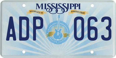 MS license plate ADP063