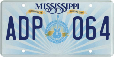 MS license plate ADP064