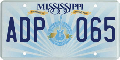 MS license plate ADP065